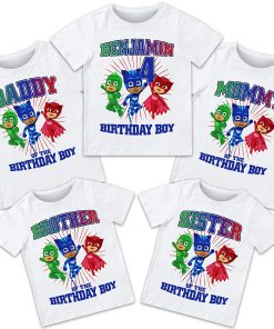 PJ Masks shirt, Custom PJ Masks Birthday Shirt, Personalized PJ Mask, Family Matching T-Shirts