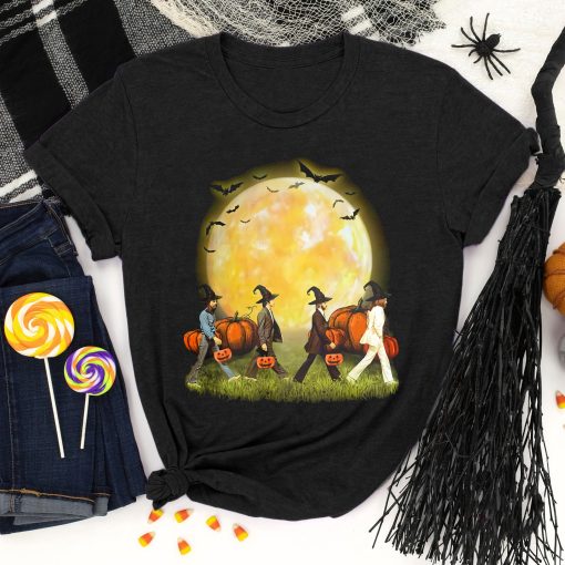 The Beatles Abbey Road Moon Halloween Shirt, Pumpkin Shirt, Funny Halloween Shirt