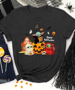 Baby Yoda Halloween T-shirt, Baby Yoda Shirt, Halloween Pumpkin Shirt, Baby Yoda Halloween Matching Tee