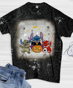 Li.lo & Stitch Halloween Shirt, Stitch Pumpkin Mummy Costume T-Shirt, Trick Or Treat Shirt, Halloween Bleached Shirt