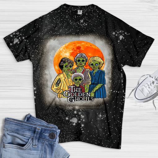 Vintage The Golden Ghouls Shirt, Custom Halloween 2021 T-Shirt, Golden Girls shirt, Halloween Bleached Shirt