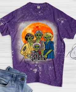 Vintage The Golden Ghouls Shirt, Custom Halloween 2021 T-Shirt, Golden Girls shirt, Halloween Bleached Shirt