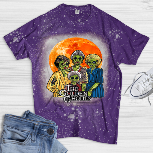 Vintage The Golden Ghouls Shirt, Custom Halloween 2021 T-Shirt, Golden Girls shirt, Halloween Bleached Shirt