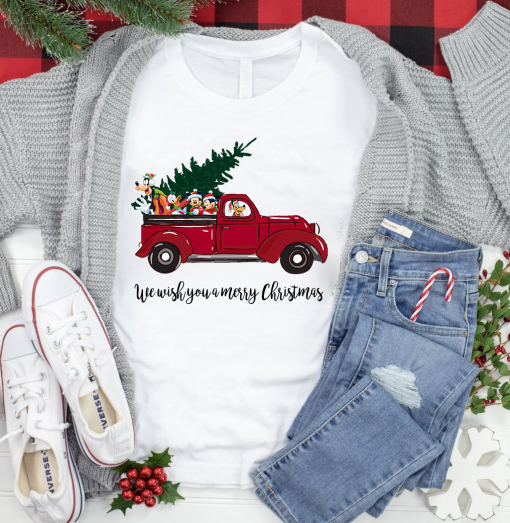 We wish you a merry Christmas Shirt, Farm Fresh Christmas tree, Christmas Truck shirt, Mickey Christmas shirt