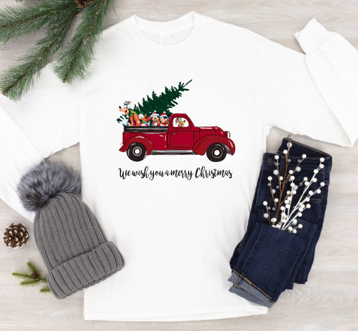 We wish you a merry Christmas Shirt, Farm Fresh Christmas tree, Christmas Truck shirt, Mickey Christmas shirt