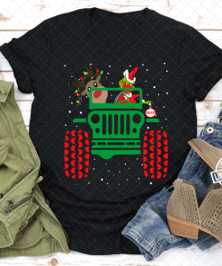 Grinch & Max in Jeep Shirt, Grinch Jeep Car Sweatshirt, Santa Grinch, Grinch Christmas Shirt, Jeep Lover Shirt, Jeep Life Shirt