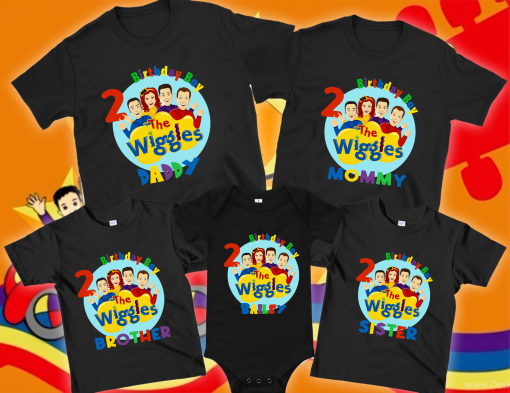 Personalized Wiggles T-Shirt, Wiggles shirt, Family Shirt Wiggles cartoon matching, The Wiggles Birthday Shirt