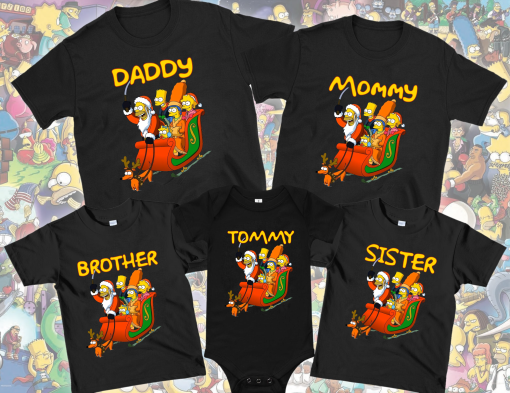 The Simpsons Christmas Shirt, Merry Christmas Shirt, Christmas Family Matching Tee, The Simpsons Shirt