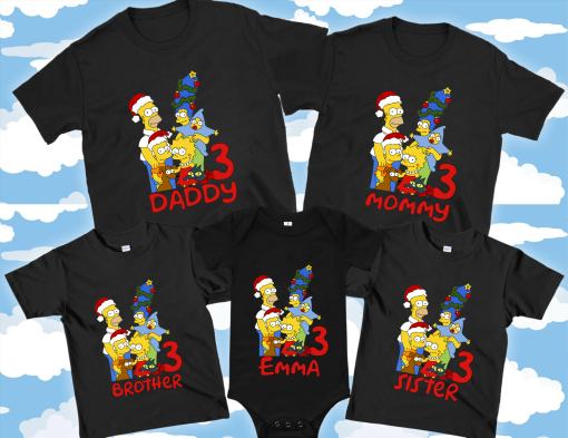 The Simpsons Shirt, Homer Simpson Christmas, The Simpsons Christmas Shirt, Christmas Family Matching Kids Tee