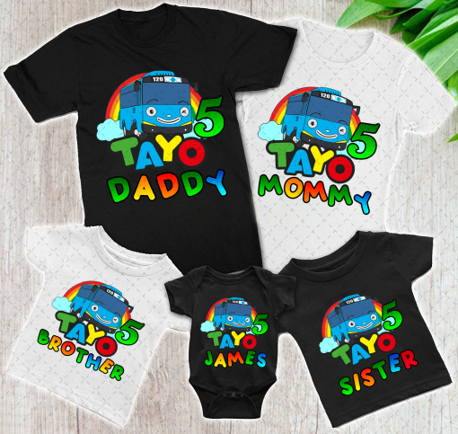 Tayo Bus Birthday Shirt, Tayo the Little Bus Family Shirt, Tayo the Little Bus Birthday Kids Tee