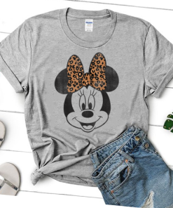 Minnie Mouse Leopard T-Shirt, Mickey and Minnie Mouse, Cheetah Minnie Shirt