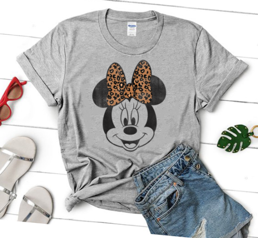 Minnie Mouse Leopard T-Shirt, Mickey and Minnie Mouse, Cheetah Minnie Shirt