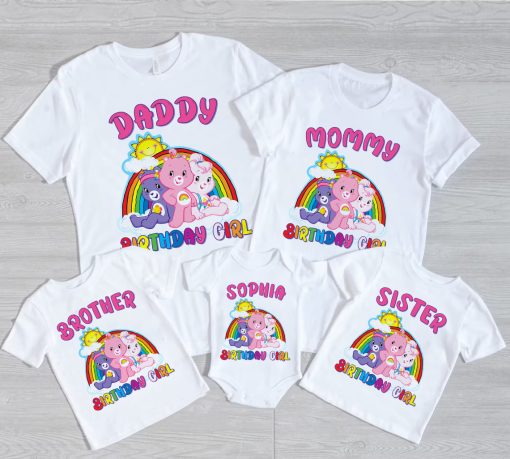 Care Bear Shirt, Custom Birthday Shirt, Family Matching Tee, Birthday Kids Tee