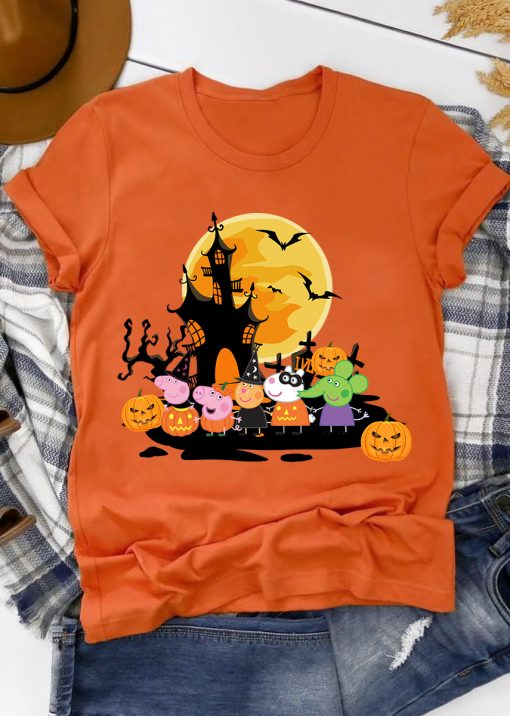 Peppa pig halloween Shirt, Peppa Pig Halloween Shirt, Customized Peppa pig Shirt for Halloween, Trick or Treat Peppa Shirt