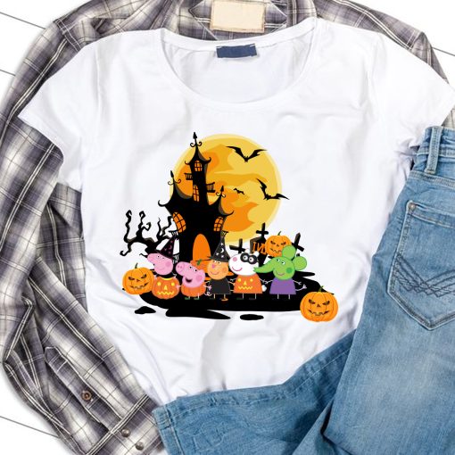 Peppa pig halloween Shirt, Peppa Pig Halloween Shirt, Customized Peppa pig Shirt for Halloween, Trick or Treat Peppa Shirt