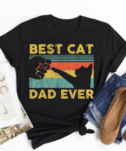 Best Cat Dad Ever Shirt, Funny Cat Daddy, Father Vintage Gift T-Shirt