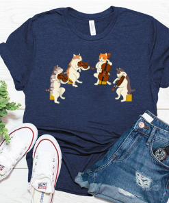 Fun Cats Playing Violin Cello Shirt, Gift Music Cat Lover T-Shirt, Funny Cat Shirt