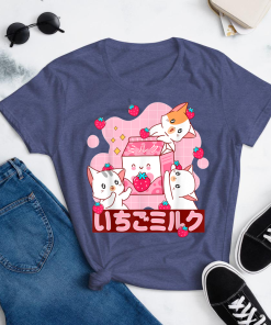 Strawberry Milk Shirt, Colourful Retro 90s Japanese Kawaii,  Strawberry Milk Shake Carton Shirt, Milkshake Shirt