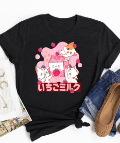 Strawberry Milk Shirt, Colourful Retro 90s Japanese Kawaii, Strawberry Milk Shake Carton Shirt, Milkshake Shirt