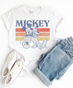 Vintage Mickey And Friends Shirt,  Mickey And Pluto, Retro Line T-Shirt, , Funny Mickey Mouse Shirt