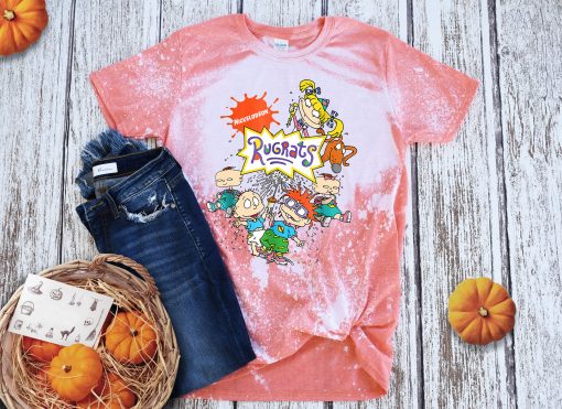 Just a 90'S mama raising her rugrats Bleached Shirts, Nickelodean Shirt, Rugrats Shirt