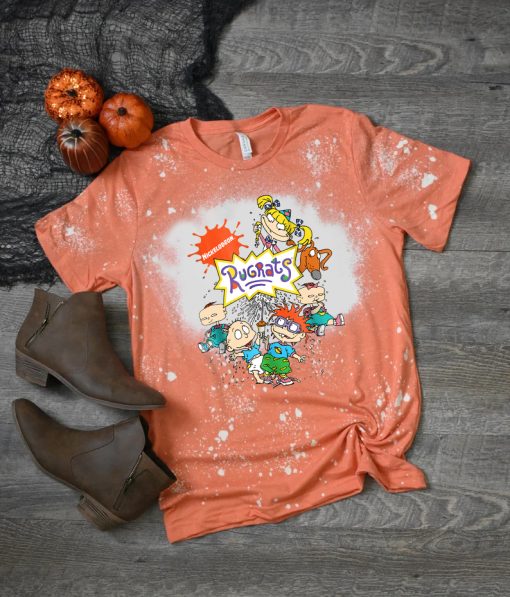 Just a 90'S mama raising her rugrats Bleached Shirts, Nickelodean Shirt, Rugrats Shirt