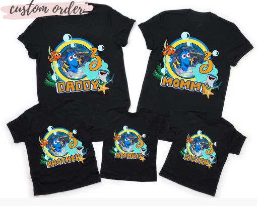 Personalized Finding Nemo Birthday Shirt, Finding Nemo Shirt, Matching Family Birthday Party Outfit