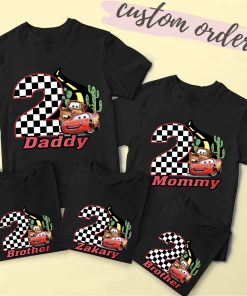 Cars McQueen Lighting Birthday Shirt, Cars Birthday shirt, Cars Birthday Family shirt, Custom Cars Kids shirt