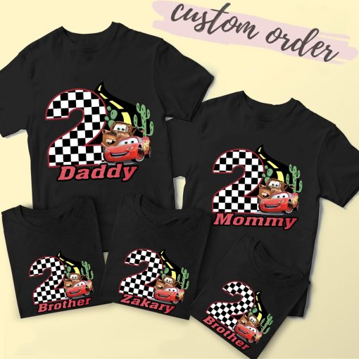 Cars McQueen Lighting Birthday Shirt, Cars Birthday shirt, Cars Birthday Family shirt, Custom Cars Kids shirt