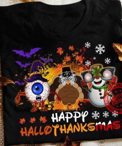 Happy Hallothanksmas Shirt, Christmas Gift Shirt, Funny Shirt halloween T-Shirt, Turkey Day Shirt