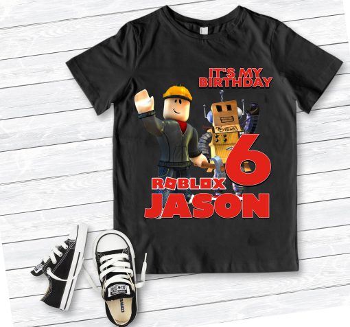 Personalized Roblox Themed Birthday Shirt, Roblox Birthday, Family Matching Shirts, Custom Family Matching Shirt