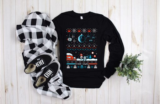 Funny Dark Vader Stormtrooper Holiday Party Tee, Winter Trip Vacation Gift, Star Wars Christmas Shirt