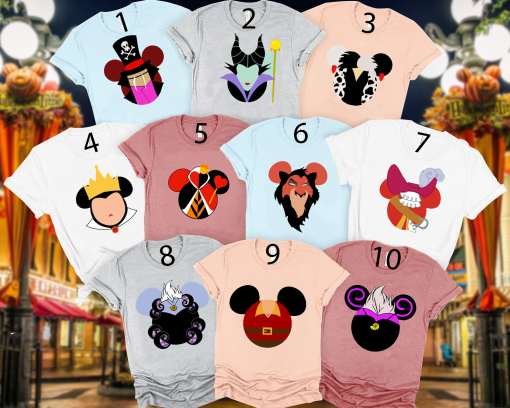 Villain Halloween Shirt, Halloween Mickey MouseShirt, Maleficent Evil Queen Shirt, Mickey Head Matching Shirt,