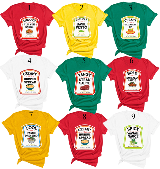 Condiment Hot Sauce Shirt, Taco Sauce Condiment Costume Shirt, Taco Sauce Friends Matching Shirts, Hot Sauce Family Shirts