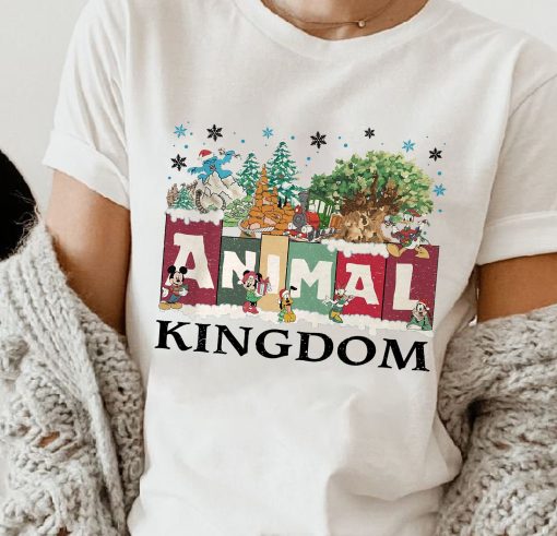 Animal Kingdom Christmas Shirt, Vintage Christmas Shirt, Mickey and Friends Christmas, safari christmas Tee