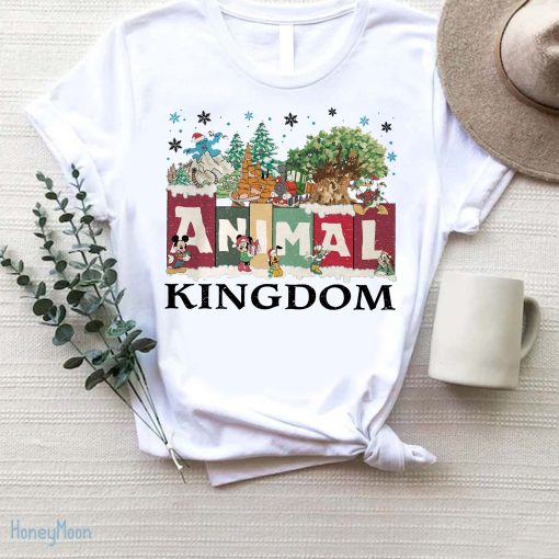 Animal Kingdom Christmas Shirt, Vintage Christmas Shirt, Mickey and Friends Christmas, safari christmas Tee