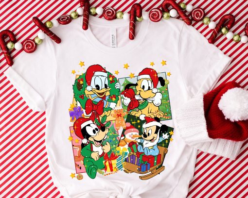 Mickey And Friends Christmas Shirt, Christmas Vintage Shirt, Mickey Christmas Shirt, Pluto Baby Shirt