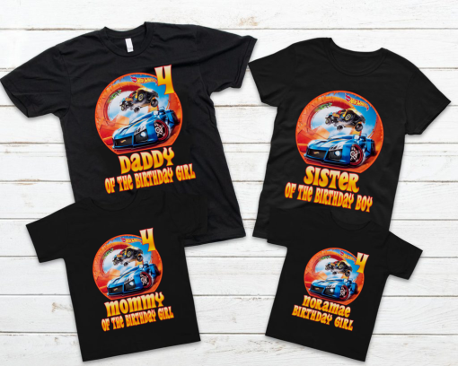 Hot Wheels Birthday Shirt, Hot Wheels party theme shirt, Personalized Family shirt, Custom Birthday Boy Shirt