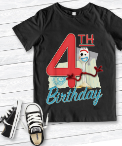 Custom Birthday Toy Story 4  Shirt, Forky 4th Birthday T-Shirt