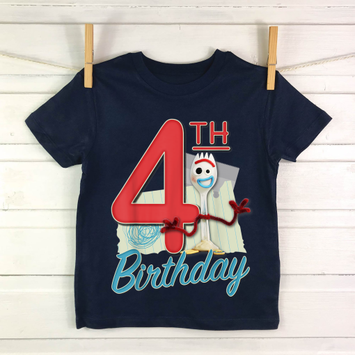 Custom Birthday Toy Story 4  Shirt, Forky 4th Birthday T-Shirt