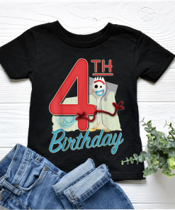 Custom Birthday Toy Story 4 Shirt, Forky 4th Birthday T-Shirt