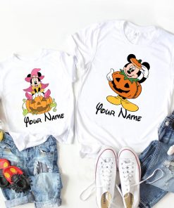 Halloween Mickey and Minnie Shirt, Halloween Family shirts 2021, Custom Name Tee, Trick or Treat Shirt