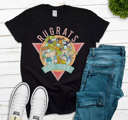 Rugrats Group Shot Est. 1991 Triangle T-Shirt,Rugrats Friends shirt, Tommy Angelica Shirt