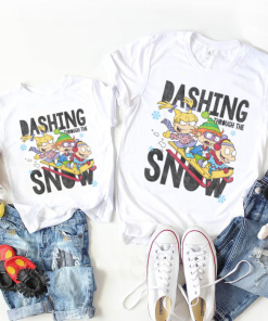 RugRats Shirt, Dashing Through The Snow Group Shirt, Tommy Angelica Chuckie Rugrats Christmas Shirt